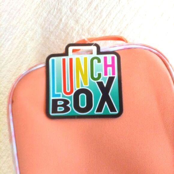 Tie Dye Pink Peach and White Lunch Box Tote Soft Sided Zip Close 10" X 8… - Picture 6 of 9